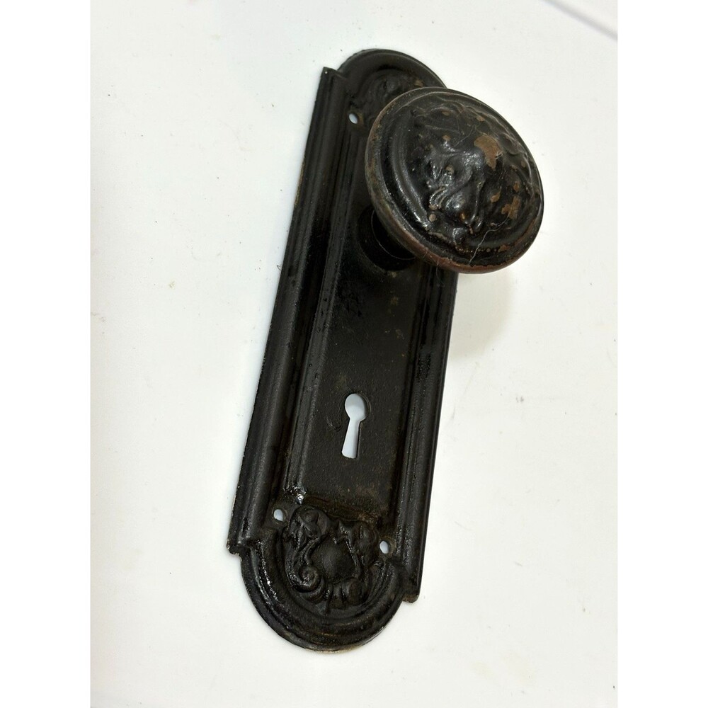 Antique Door Hardware “Crofton” Door Knob & Base Plate Untested